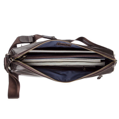 Leather Business Men's Shoulder Bag SHVIGEL 11251 Brown Genuine Leather Material