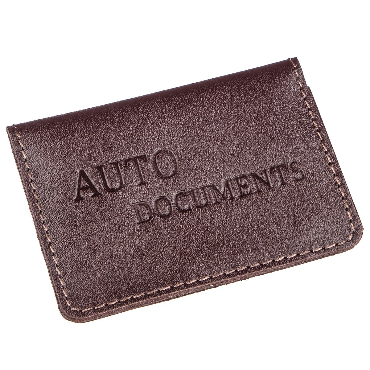 Leather Auto Document Holder with 3 Slots SHVIGEL 13967 Brown - Natural Skin для водійського використання