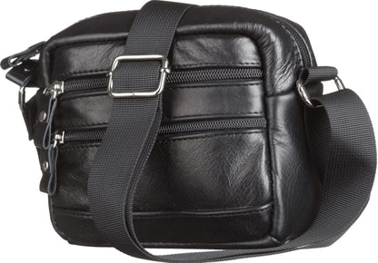 Men's Leather Bag SHVIGEL 15213 Black Genuine Leather Handmade from Ukraine