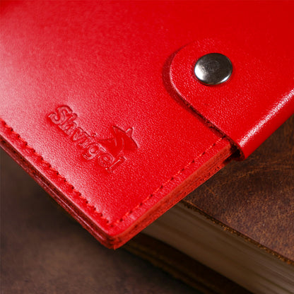 Vertical Women’s Leather Wallet SHVIGEL 16223 Red, Made in Ukraine, Genuine Leather