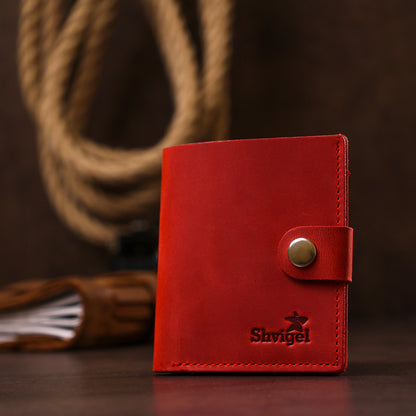 Small Matte Women's Wallet SHVIGEL 16476 Red Genuine Leather Ukraine
