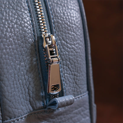 Leather Women's Backpack SHVIGEL 16303 Blue Genuine Leather Made in Ukraine
