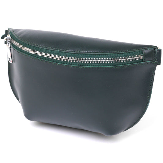 Leather Belt Bag by SHVIGEL 16390 in Green – High-Quality Genuine Leather, Made in Ukraine