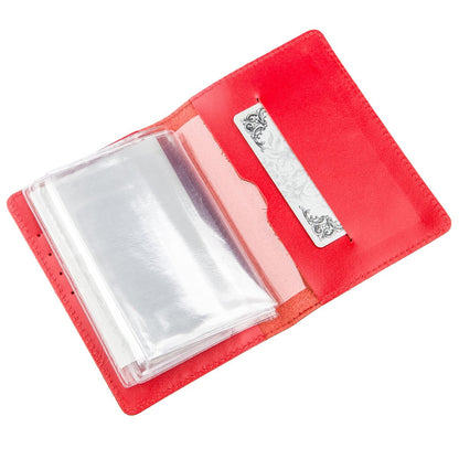 Large Driver Document Cover by SHVIGEL 13984 in Red, Made of Natural Leather