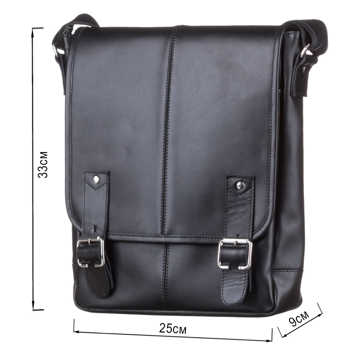 Men's Leather Bag SHVIGEL 11040 Black, Crafted from Natural Leather, Made in Ukraine