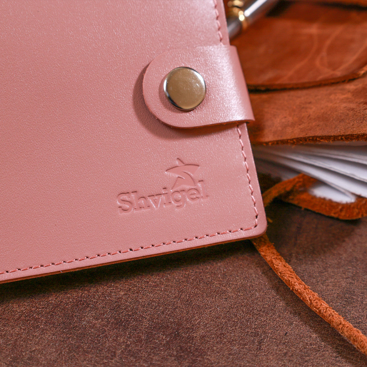 Horizontal Women's Wallet SHVIGEL 16446 Pink Genuine Leather Made in Ukraine