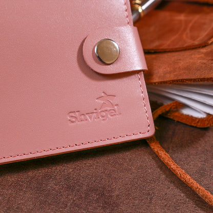 Horizontal Women's Wallet SHVIGEL 16446 Pink Genuine Leather Made in Ukraine
