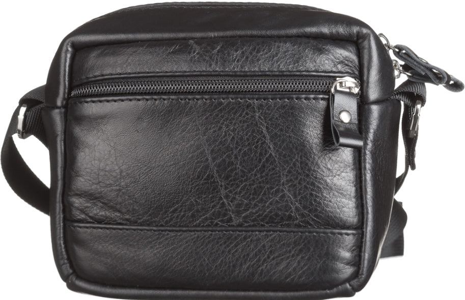 Men's Leather Bag SHVIGEL 15213 Black Genuine Leather Handmade from Ukraine