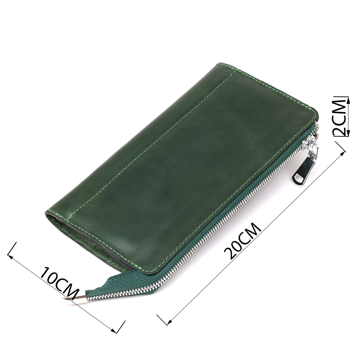 Unisex Vintage Leather Clutch SHVIGEL 16188 Green Natural Leather from Ukraine