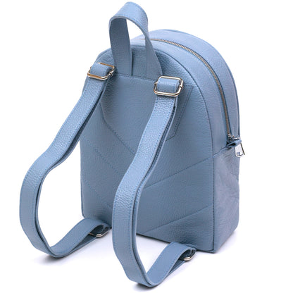 Leather Women's Backpack SHVIGEL 16303 Blue Genuine Leather Made in Ukraine