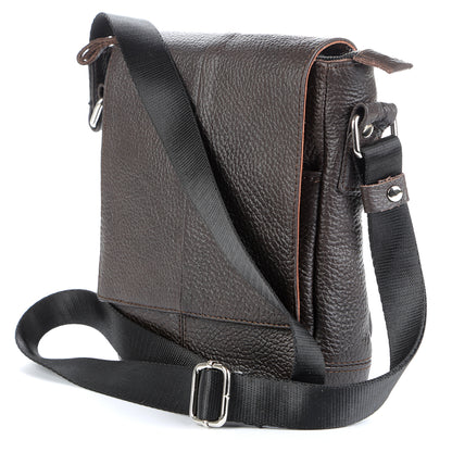 Leather Bag SHVIGEL 00977 Brown - Premium Natural Leather, Made in Ukraine