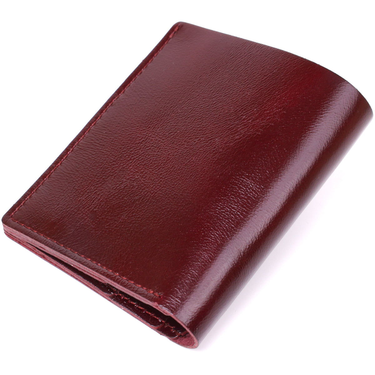 Classic Leather Wallet SHVIGEL 16505 Burgundy Natural Leather Made in Ukraine