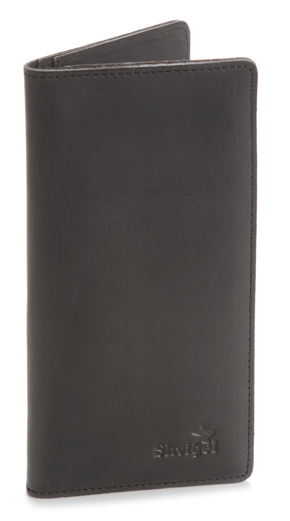 Vintage Leather Wallet SHVIGEL 13794 Black Natural Leather Made in Ukraine