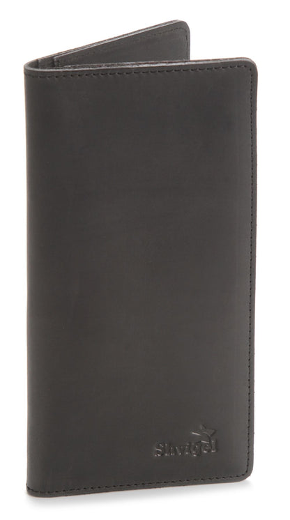 Vintage Leather Wallet SHVIGEL 13794 Black Natural Leather Made in Ukraine