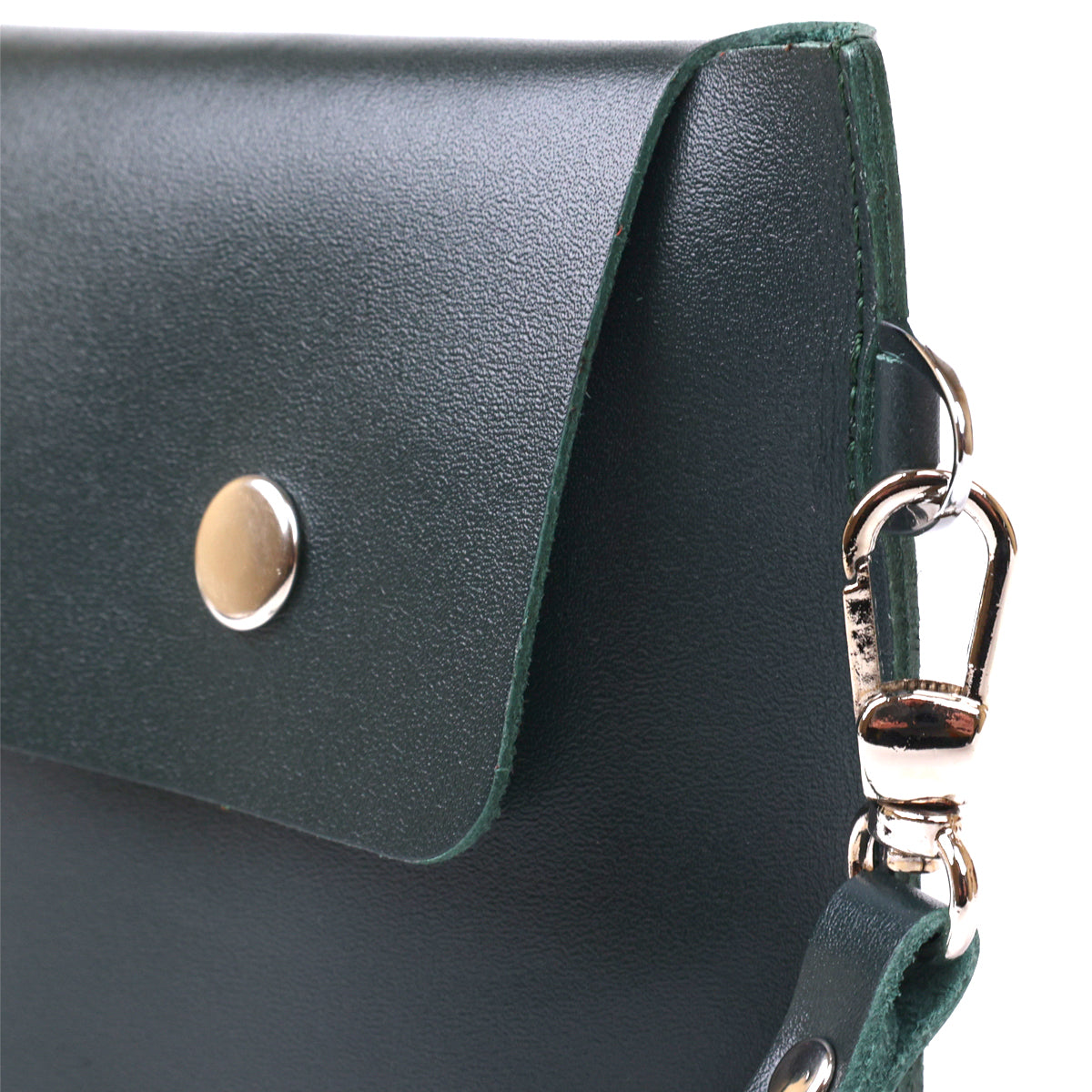 Leather Travel Cosmetic Bag SHVIGEL 16423 Green Natural Leather Design
