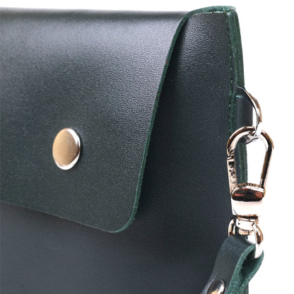 Leather Travel Cosmetic Bag SHVIGEL 16423 Green Natural Leather Design