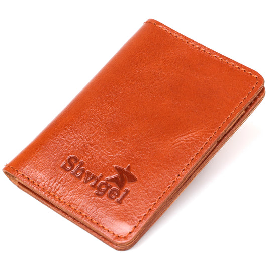 Leather Business Card Holder SHVIGEL 00115 Natural Leather for Business Cards, Ukraine