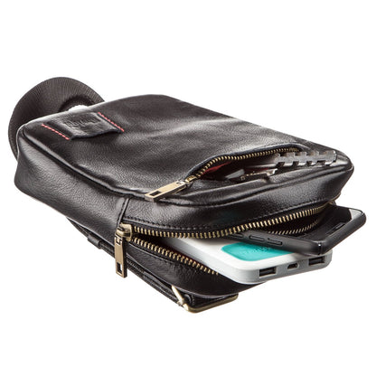 Men's Leather Bag SHVIGEL 19102 Black Natural Leather Stylish Design