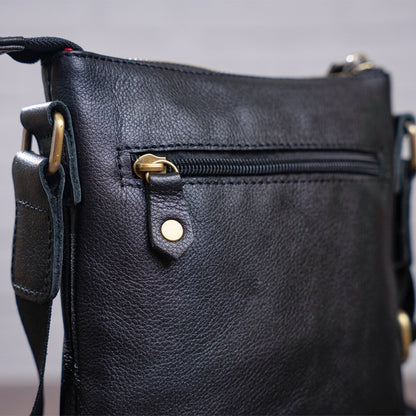 Men's Leather Tablet Case SHVIGEL 19115 Black Natural Leather High-Quality Design
