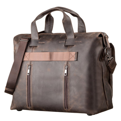 Large Men's Leather Bag SHVIGEL 11119 Brown Stylish Natural Leather Design