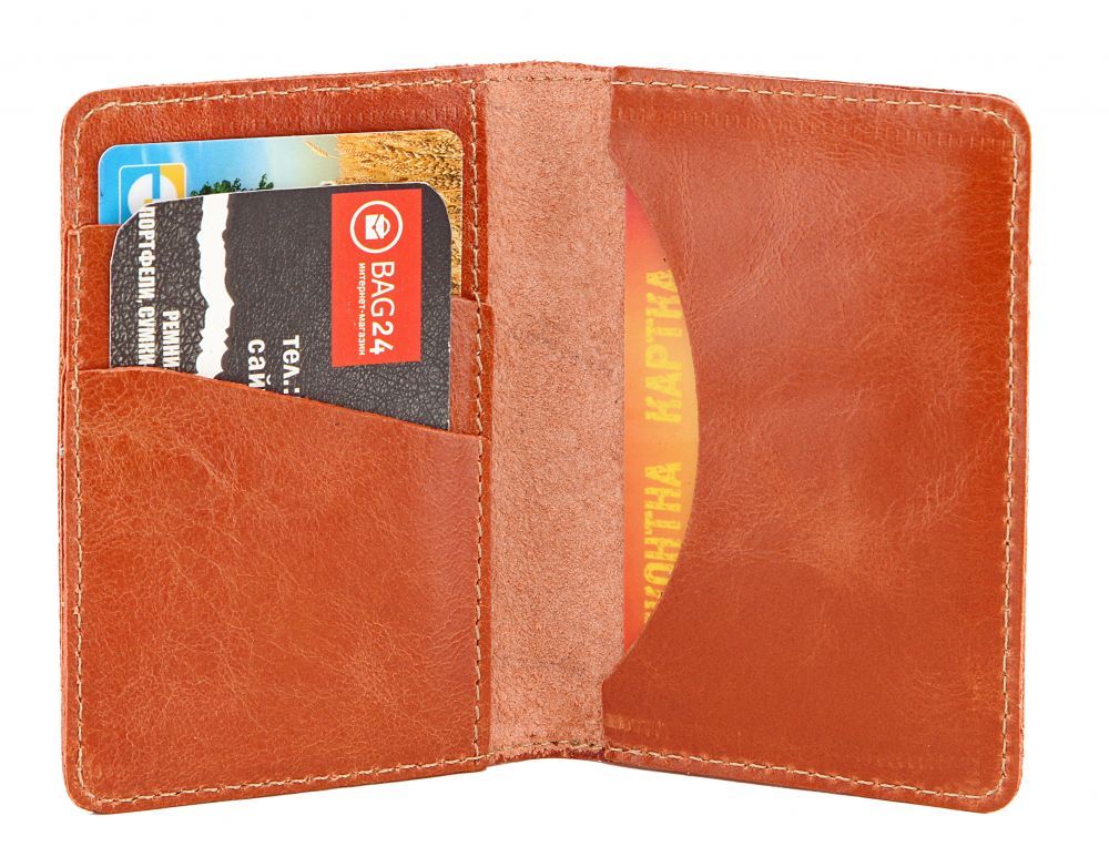 Leather Business Card Holder SHVIGEL 00115 Natural Leather for Business Cards, Ukraine