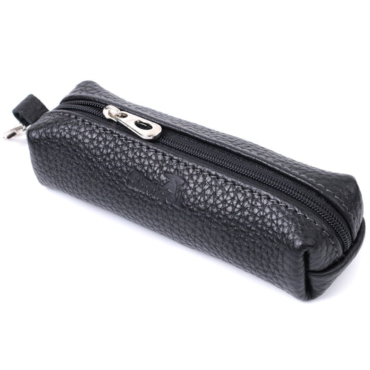 Spacious Unisex Key Holder SHVIGEL 16227 Black Natural Leather for Keys