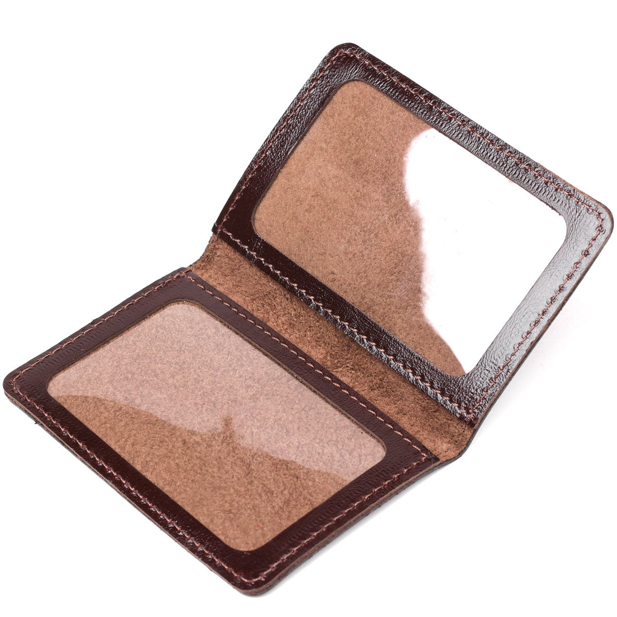 Leather Driver’s License Holder by SHVIGEL, Model 13927, Brown, Natural Leather