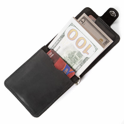 Vintage Leather Money Clip SHVIGEL 13787 Black Genuine Leather Ukraine