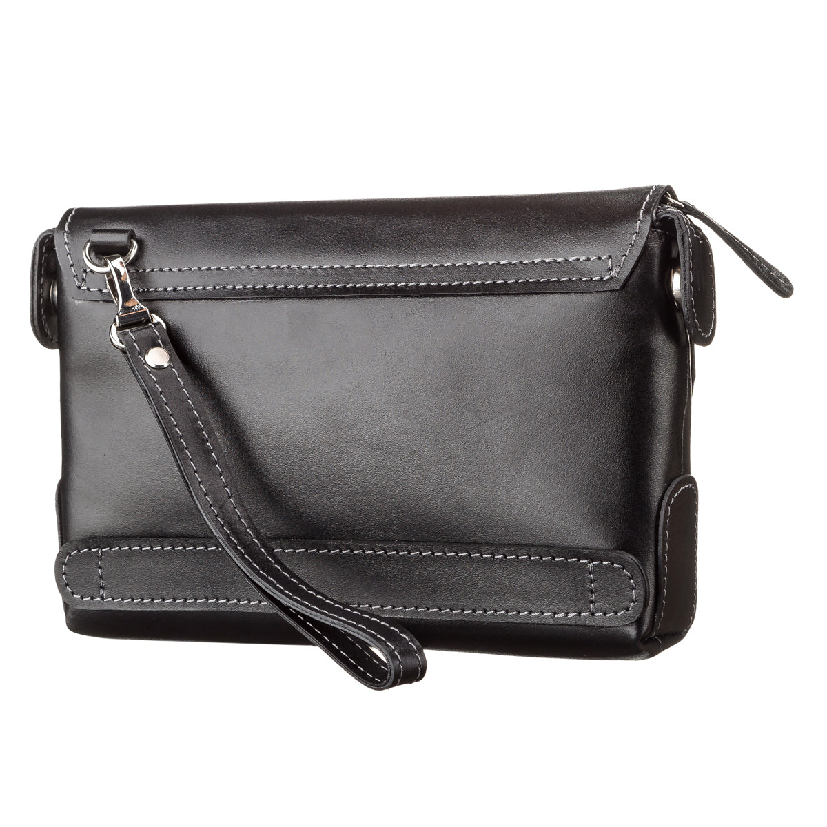 Men's Leather Clutch SHVIGEL 11084 Black Natural Leather Made in Ukraine