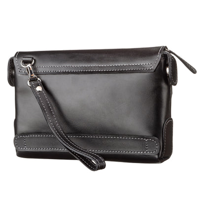 Men's Leather Clutch SHVIGEL 11084 Black Natural Leather Made in Ukraine