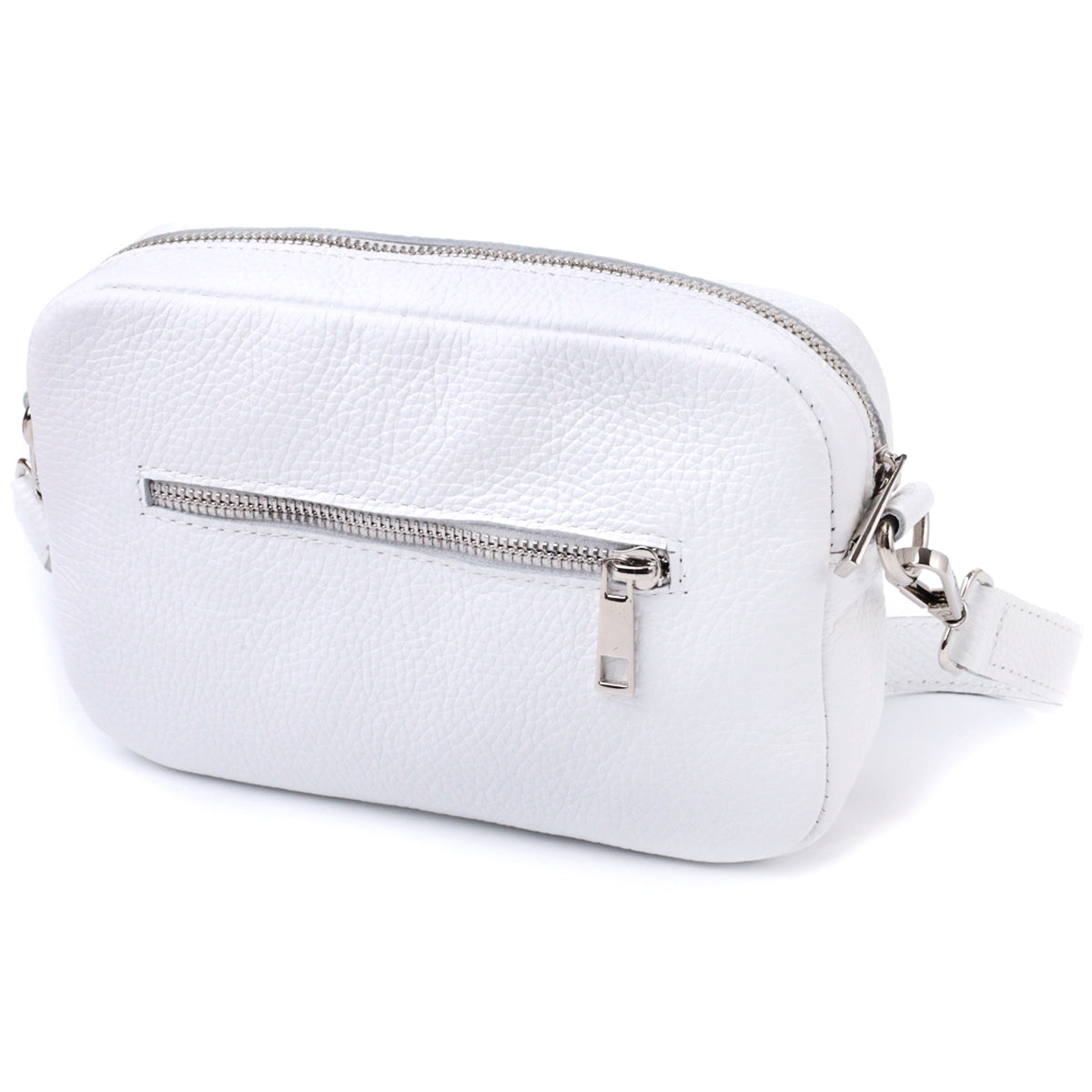 Universal Classic Crossbody Bag by SHVIGEL 22840 in White Natural Leather