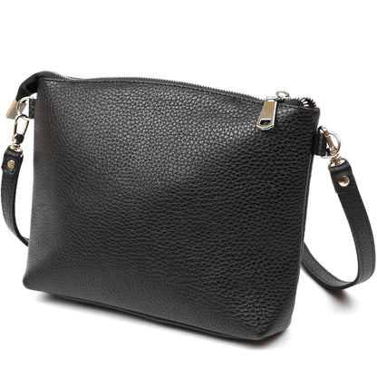 Women's Crossbody Bag SHVIGEL 16341 Black Leather - Stylish Natural Skin Design