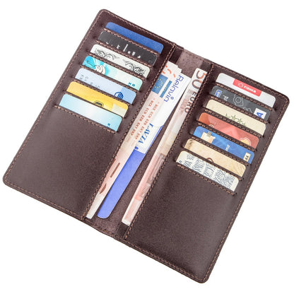 Vertical Wallet SHVIGEL 13992 Brown Genuine Leather Made in Ukraine