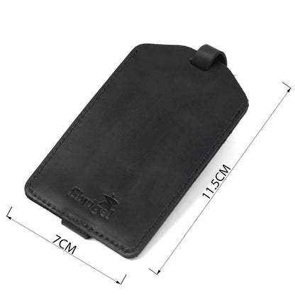 Leather Luggage Tag SHVIGEL 16554 Black Genuine Leather Made in Ukraine