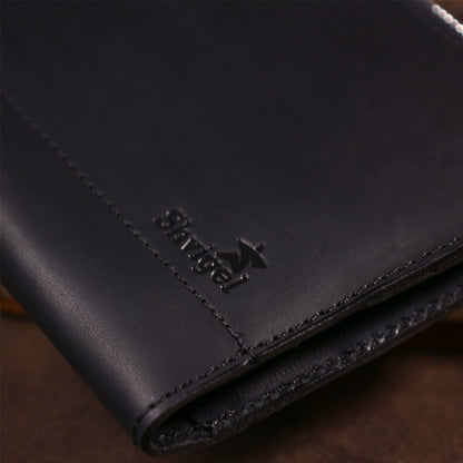 Leather Clutch SHVIGEL 16191 Matte Black Genuine Leather Made in Ukraine