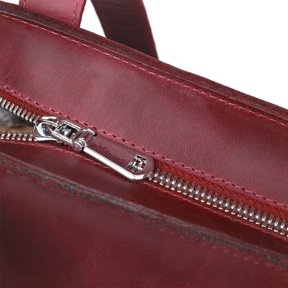 Vintage Women's Shopper Bag SHVIGEL 16350 Burgundy - Genuine Leather from Ukraine