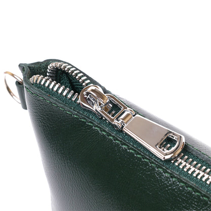 Practical Women's Leather Cosmetic Bag SHVIGEL 16411 Green Genuine Leather