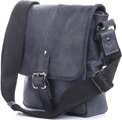 Natural Leather Handbag SHVIGEL 11015 Blue - Ukrainian Quality Craftsmanship