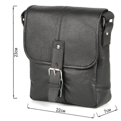 Leather Bag SHVIGEL 00853 Black Natural Leather Handmade in Ukraine