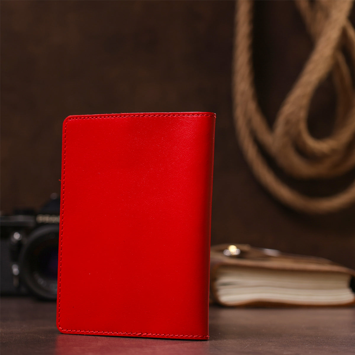 Genuine Leather Passport Cover SHVIGEL 13975 Red - Stylish and Durable Design