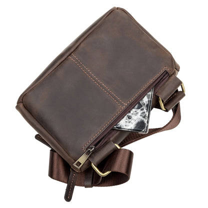 Men's Leather Bag SHVIGEL 11094 Brown Natural Leather High-Quality Craftsmanship