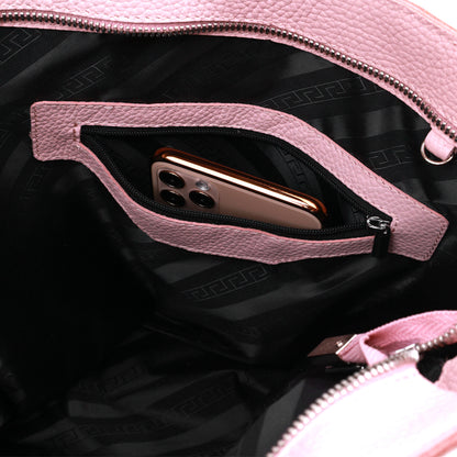 Spacious SHVIGEL Women's Leather Shopper Bag 16356 Pink Made in Ukraine