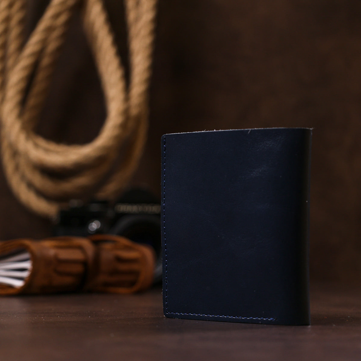 Comfortable Genuine Leather Wallet SHVIGEL 16507 Blue - Made in Ukraine, Stylish Design