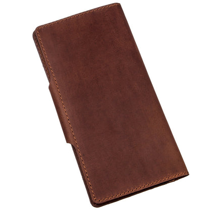 Men's Vintage Leather Wallet by SHVIGEL Model 16167 Brown Natural Leather