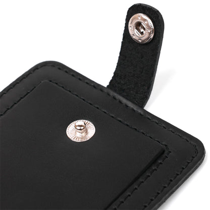 Leather Luggage Tag SHVIGEL 16554 Black Genuine Leather Made in Ukraine