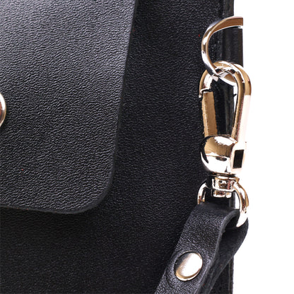 Unisex Leather Travel Cosmetic Bag SHVIGEL 16420 Black Natural Leather, Ukraine