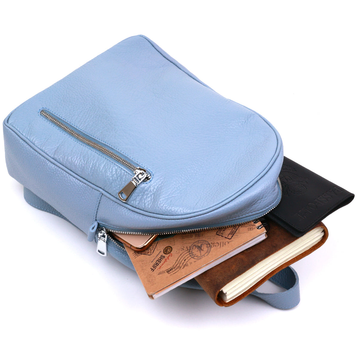Stylish Women's Backpack SHVIGEL 16318 Blue Genuine Leather Casual Design