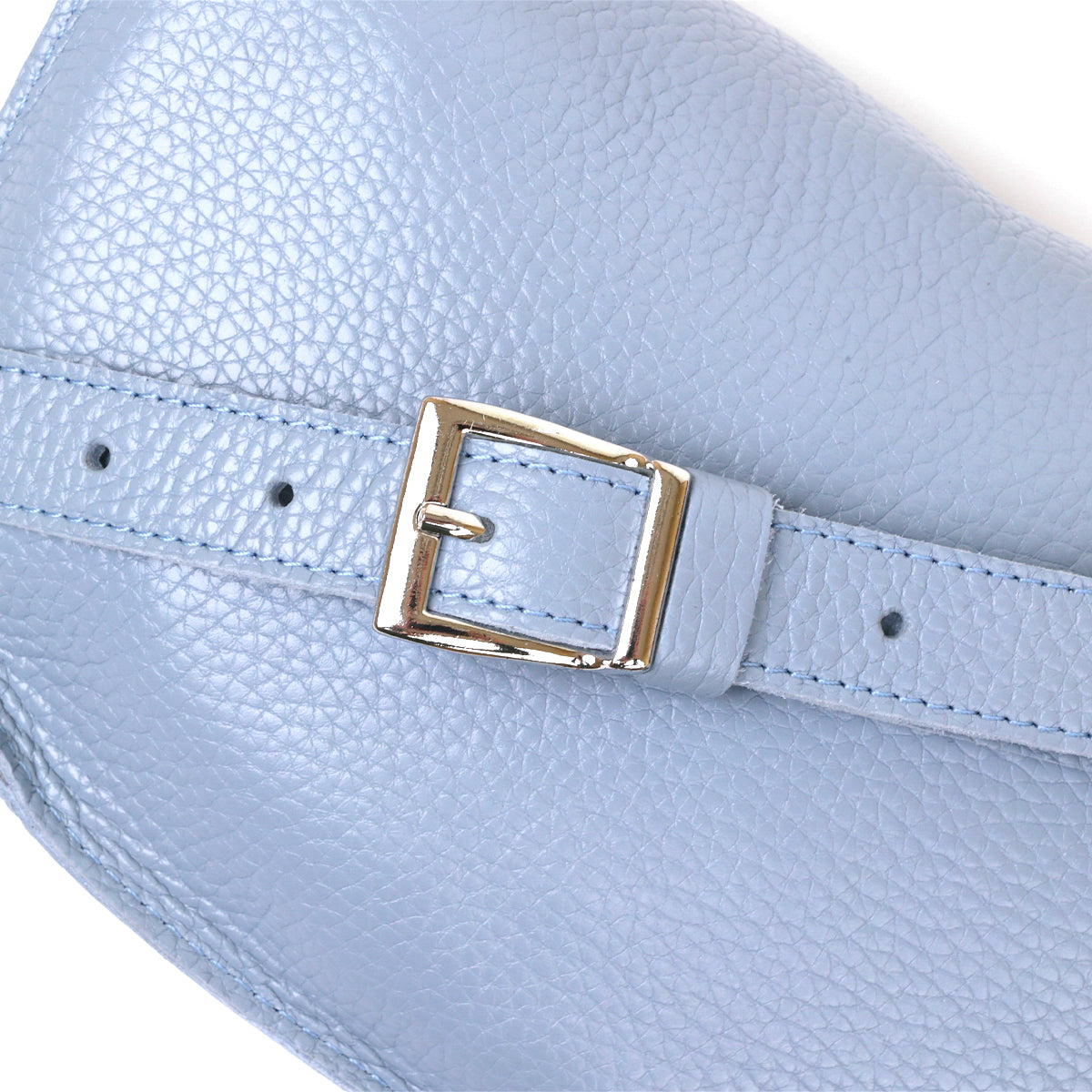 Comfortable SHVIGEL Leather Women's Belt Bag 16374 in Blue - Made in Ukraine