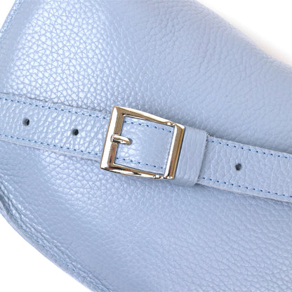 Comfortable SHVIGEL Leather Women's Belt Bag 16374 in Blue - Made in Ukraine