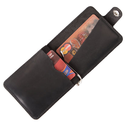 Vintage Leather Money Clip SHVIGEL 13787 Black Genuine Leather Ukraine